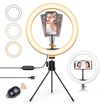 Dimmable LED Selfie Ring Light with Tripod USB Selfie Light Ring Lamp Big Photography Ringlight for Makeup Video Live Studio
Dimmable LED Selfie Ring Light with Tripod USB Selfie Light Ring Lamp Big Photography Ringlight for Makeup Video Live Studio