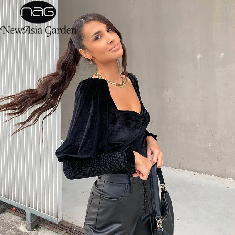 NewAsia Puff Sleeve Black Bodysuit Velour Ruched Backless Button V Neck Bodycon Bodysuit Top Women Sexy Romper Warm Fall Clothes
NewAsia Puff Sleeve Black Bodysuit Velour Ruched Backless Button V Neck Bodycon Bodysuit Top Women Sexy Romper Warm Fall Clothes