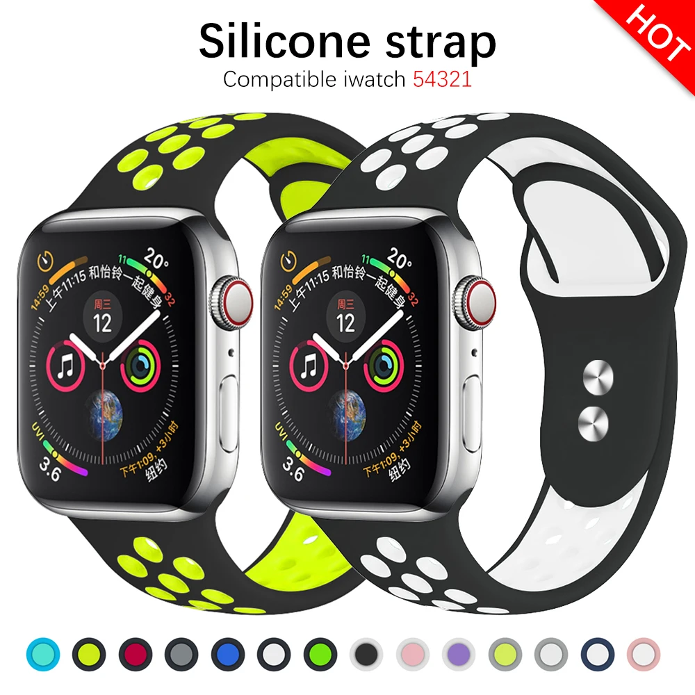Band for Apple Watch 5 4 3 2 1 42MM 38MM soft Breathable strap Silicone Sports bands for Nike+ Iwatch series 5 4 3 40mm 44mm
Band for Apple Watch 5 4 3 2 1 42MM 38MM soft Breathable strap Silicone Sports bands for Nike+ Iwatch series 5 4 3 40mm 44mm