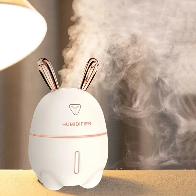 300ML Mini Air Humidifier Cute Rabbit USB Aroma Essential Oil Diffuser Colorful Night Light Car Office Air Purifier Mist Maker
300ML Mini Air Humidifier Cute Rabbit USB Aroma Essential Oil Diffuser Colorful Night Light Car Office Air Purifier Mist Maker