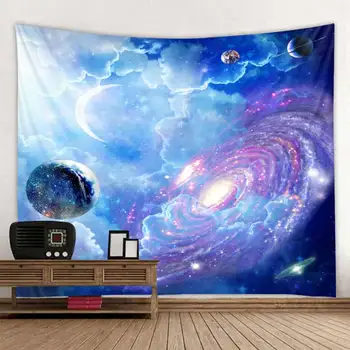 

Cosmic Starry sky Decor Psychedelic Tapestry Wall Hanging Indian Mandala Tapestry Hippie Tapestry Boho Wall Cloth 200x150cm