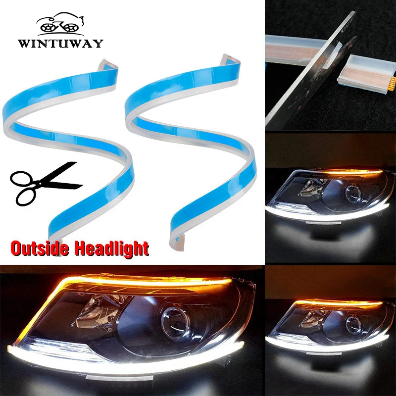 WINTUWAY 2x Ultrafine Cars DRL LED Daytime Running Lights White Turn Signal Yellow Guide Strip for Headlight Assembly
WINTUWAY 2x Ultrafine Cars DRL LED Daytime Running Lights White Turn Signal Yellow Guide Strip for Headlight Assembly