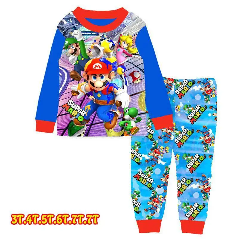 

Wholesale Boys Super Mario Pajamas Sets 2019 Kids Cartoon Clothes Children Spring Pyjamas Sets For 3-7Y