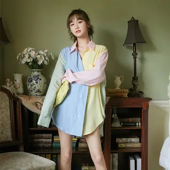 Contrasting color shirt female design sense niche fall 2020 new Korean version loose and versatile outside wear lazy style shirt
Contrasting color shirt female design sense niche fall 2020 new Korean version loose and versatile outside wear lazy style shirt