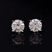 Natural Moissanite Stud Earrings for Women Men 4 Prong Setting Pure Silver Round D Color VVS Platinum Plated Earrings
Natural Moissanite Stud Earrings for Women Men 4 Prong Setting Pure Silver Round D Color VVS Platinum Plated Earrings