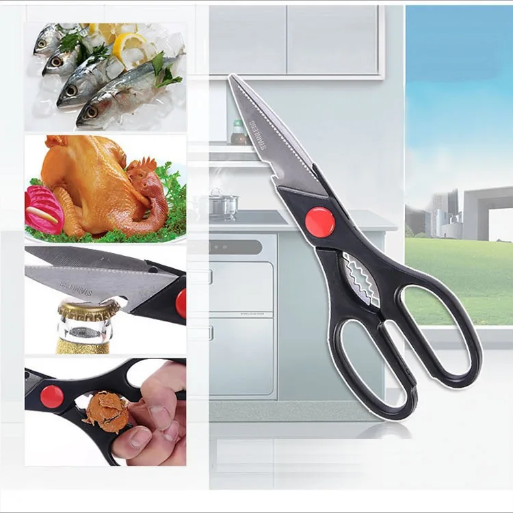 W2203 Multi-functional Stainless Steel Scissors-Bottle Opener Walnut Clip Multi-Purpose Stainless Steel Kitchen Scissor Chicken
W2203 Multi-functional Stainless Steel Scissors-Bottle Opener Walnut Clip Multi-Purpose Stainless Steel Kitchen Scissor Chicken