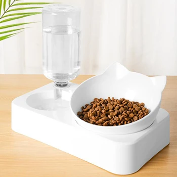 Cat Bowl With Water Dispenser Automatic Feeder 15 Degrees Tilted Dog Bowls Neck Protection Feeder For Dogs Feeding Pets Supplies
Cat Bowl With Water Dispenser Automatic Feeder 15 Degrees Tilted Dog Bowls Neck Protection Feeder For Dogs Feeding Pets Supplies