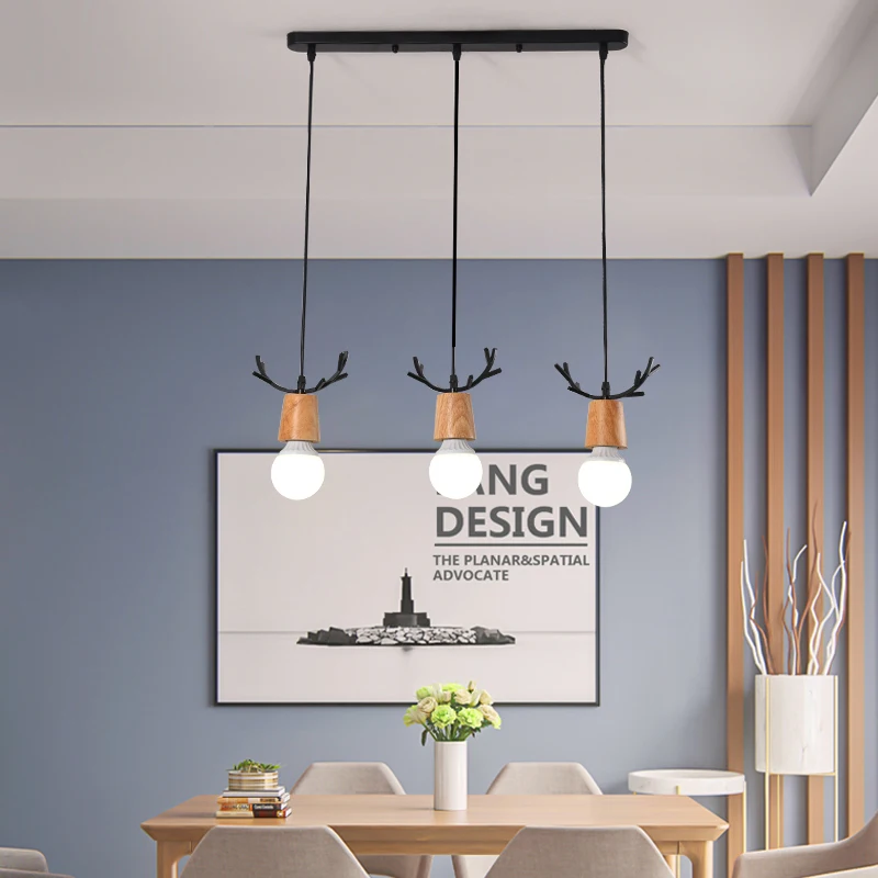 Nordic LED Antler Pendant Lights Modern Bedroom Dining Iron and Wood Cartoon Childrens Room Ceiling ChandeIiers Lamp E27
Nordic LED Antler Pendant Lights Modern Bedroom Dining Iron and Wood Cartoon Childrens Room Ceiling ChandeIiers Lamp E27