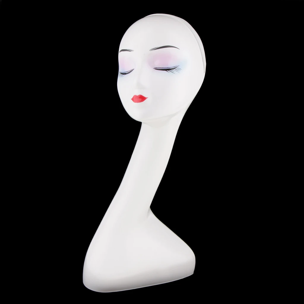 Long Neck Elegant Female Mannequin Head for Hair Wigs Jewelry Headphone Hat Display - White Long Neck Elegant Female Mannequin Head for Hair Wigs Jewelry Headphone Hat Display - White