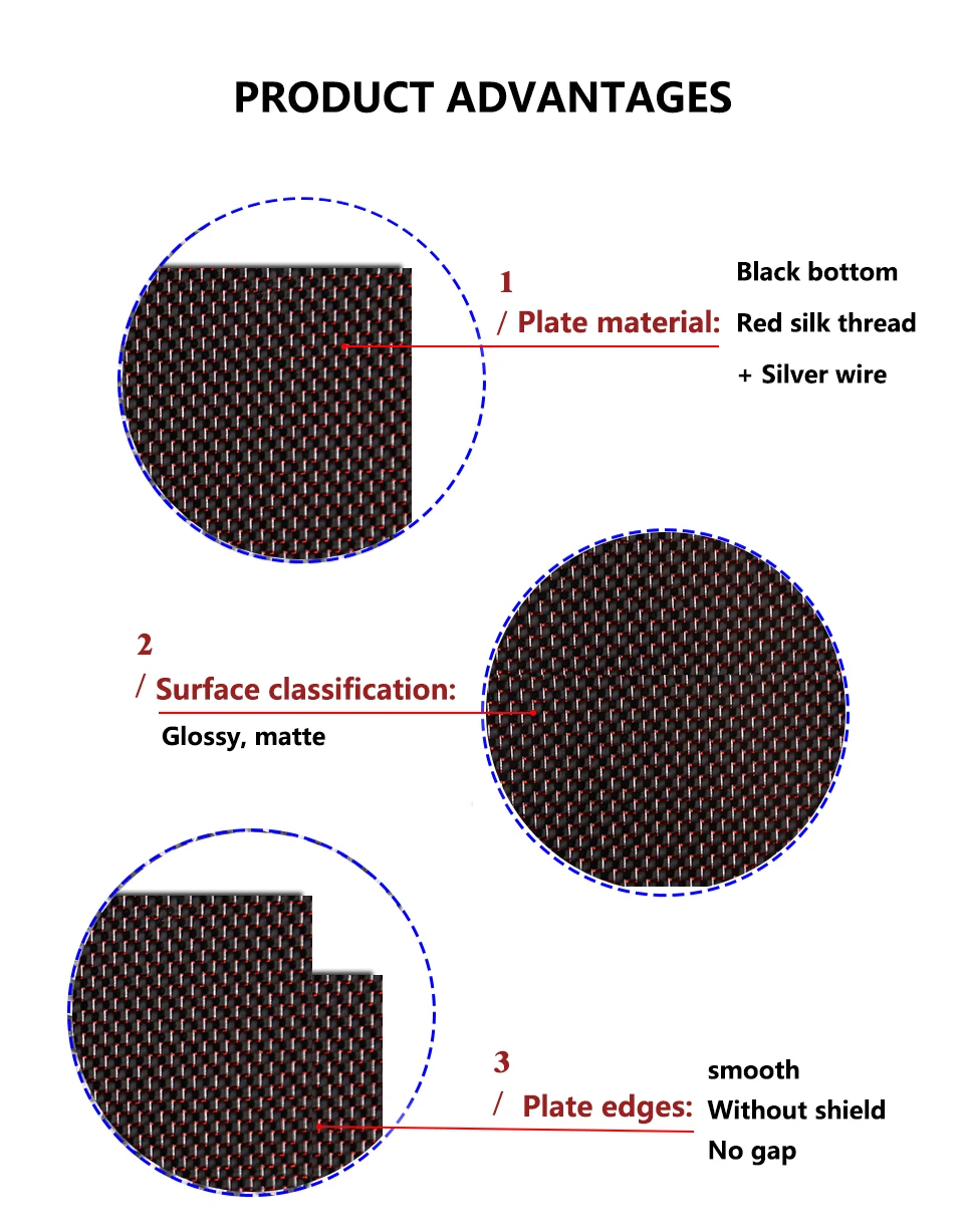 Generic 195x240mm 3K Colered Carbon Fiber Sheet Red And Sivler Thread