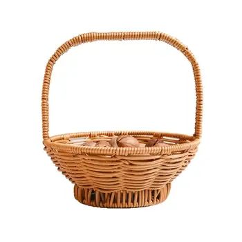 Imitation Rattan Storage Basket Plastic Portable Fruit Basket Decoration for Home Hotel Picnic 
Imitation Rattan Storage Basket Plastic Portable Fruit Basket Decoration for Home Hotel Picnic