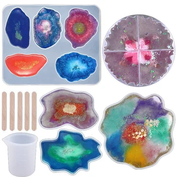 DIY Creative Resin Mold Casting Molds Kit Include 5 Styles Epoxy Resin Molds Irregular Coaster Resin Molds for Jewelry
DIY Creative Resin Mold Casting Molds Kit Include 5 Styles Epoxy Resin Molds Irregular Coaster Resin Molds for Jewelry
