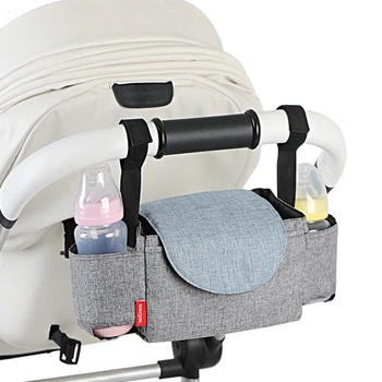 Baby Stroller Organizer hanging Bag Large Capacity storage Bag Hook Baby bottle storage tray Stroller Accessories Travel