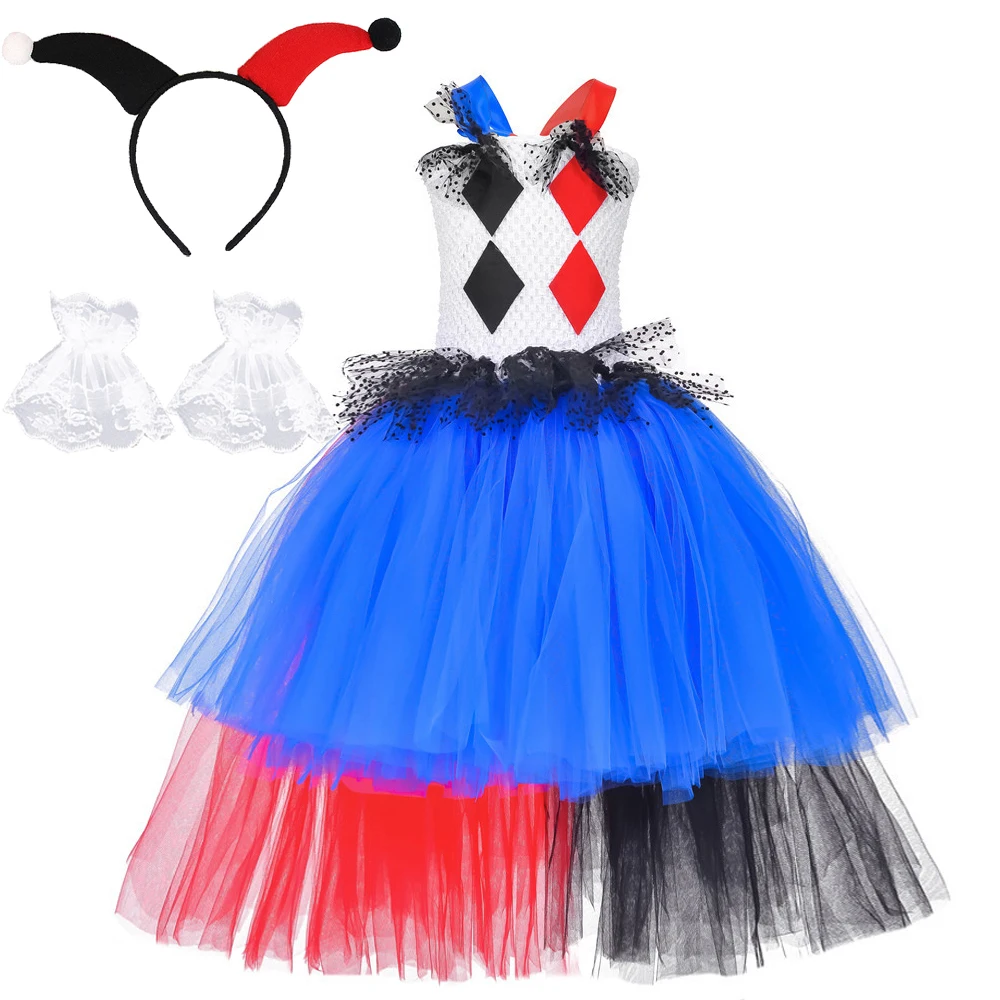 Kids Long Tutu Dress Joker Pennywise Girls Scary Clown Cosplay Halloween Costume Carnival Party Fancy Dress Up Children Clothing
Kids Long Tutu Dress Joker Pennywise Girls Scary Clown Cosplay Halloween Costume Carnival Party Fancy Dress Up Children Clothing
