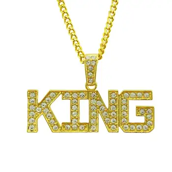 Shiny Rhinestone King Letter Necklace Men Cuban Link Chain/Rope Iced Out Long Chain Pendants Europe And America Hip Hop Jewelry
Shiny Rhinestone King Letter Necklace Men Cuban Link Chain/Rope Iced Out Long Chain Pendants Europe And America Hip Hop Jewelry