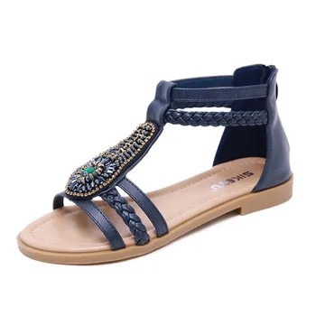 New 2020 popular sandals women's Bohemian Vintage Beaded zipper Rhinestone ROMAN SANDALS flat shoes
New 2020 popular sandals women's Bohemian Vintage Beaded zipper Rhinestone ROMAN SANDALS flat shoes