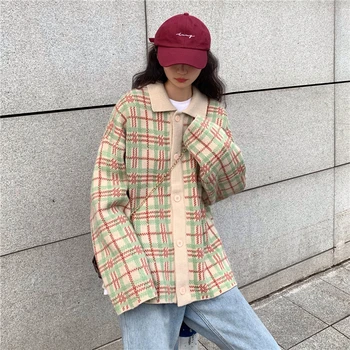 Female Casual Korean Harajuku Loose Vintage Checkered Sweater Women's Sweaters Japanese Kawaii Ulzzang Clothing For Women
Female Casual Korean Harajuku Loose Vintage Checkered Sweater Women's Sweaters Japanese Kawaii Ulzzang Clothing For Women
