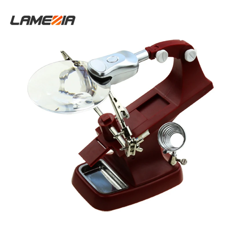LAMEZIA 3X 4.5X Table Magnifier Soldering Glass Microscope Iron Station Clamp Magnifying Glasses Repair Tools With LED Light
LAMEZIA 3X 4.5X Table Magnifier Soldering Glass Microscope Iron Station Clamp Magnifying Glasses Repair Tools With LED Light