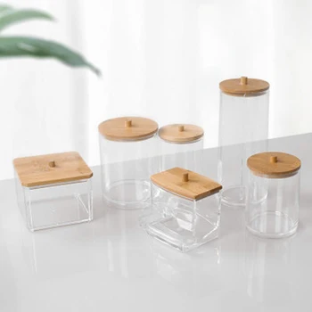 Multifunction Transparent Organizer Cosmetices Cotton Swab Kitchen Seasoning Storage Box with Bamboo Cover E2S
Multifunction Transparent Organizer Cosmetices Cotton Swab Kitchen Seasoning Storage Box with Bamboo Cover E2S