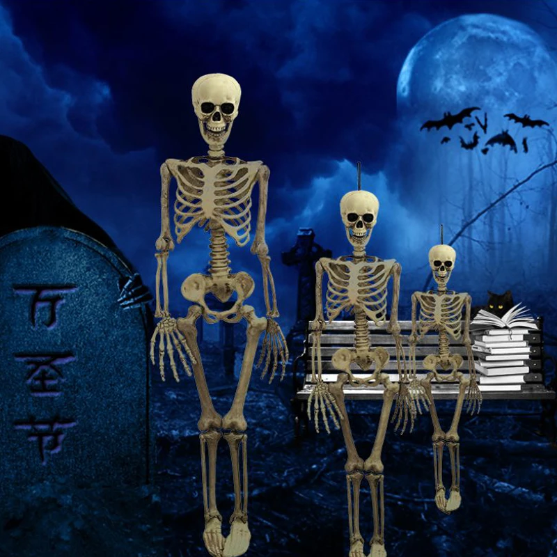 Реквизит для Хэллоуина полноразмерный скелет череп ручной реалистичный