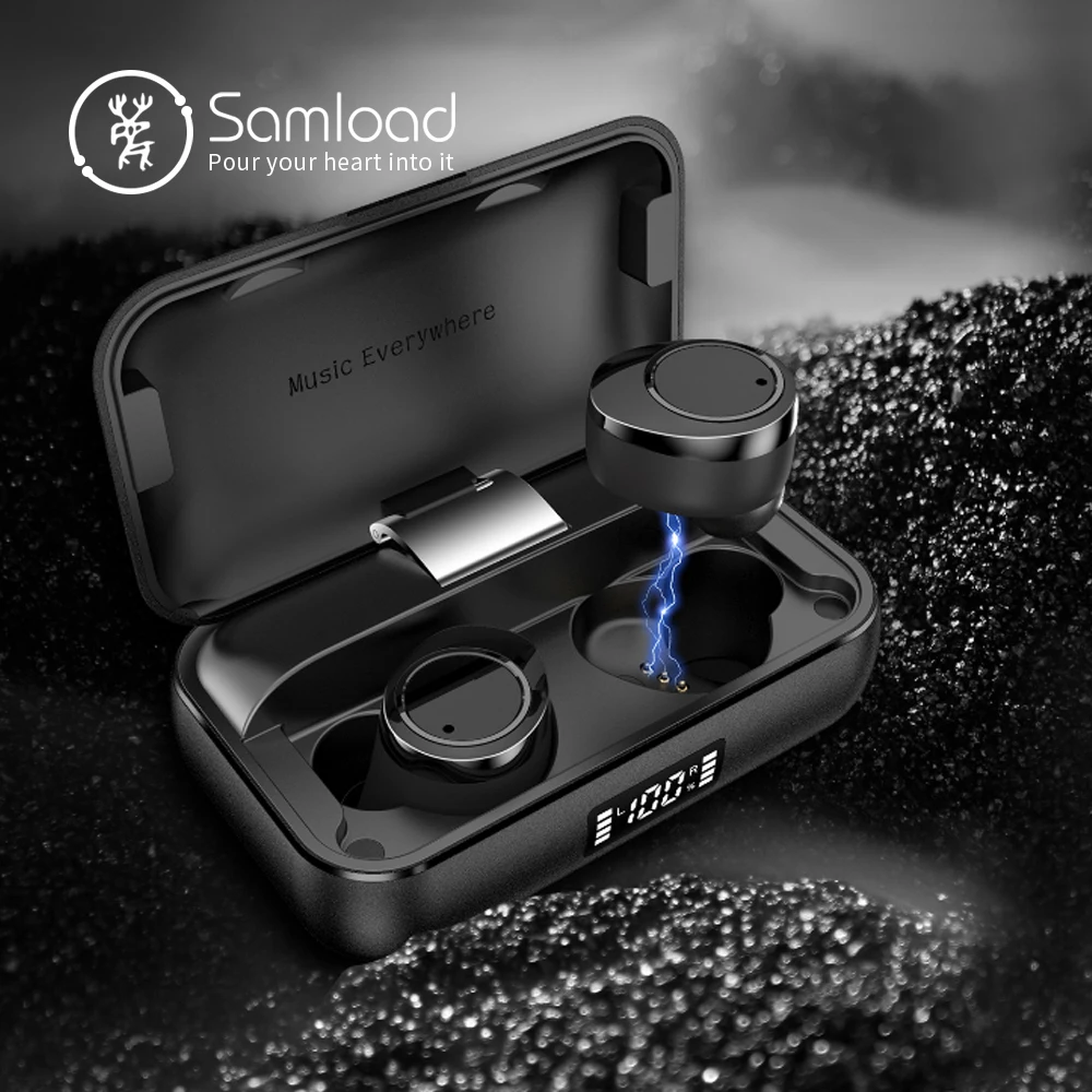 Samload IPX7 Waterproof Wireless Headphone HIFI Sound Bluetooth Earphone Sport in ear Earbud with LED Show 2200mAh Charging Box
Samload IPX7 Waterproof Wireless Headphone HIFI Sound Bluetooth Earphone Sport in ear Earbud with LED Show 2200mAh Charging Box