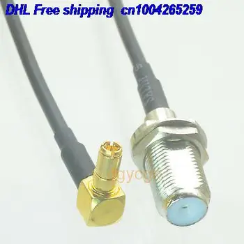 

DHL 50pcs F TV female bulkhead to TS9 male right angle gold RG174 Jumper pigtail 6" cable 22j