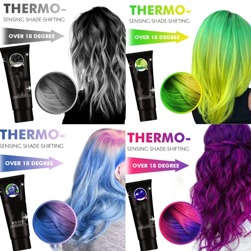 Thermochromic Color Changing Wonder Dye Mermaid Hair Gray Cream Thermo Sensing Shade Shifting Wax | Красота и здоровье