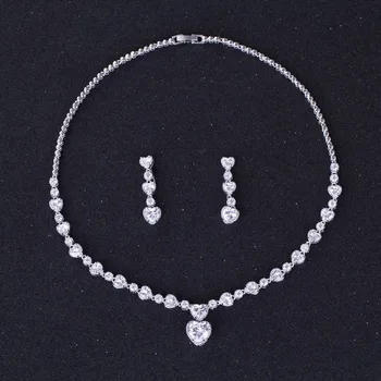 white zircon AAA jewelry sets Women's wedding heart Classic Silver Color Big Heart Shape Cubic Zirconia Crystal Bridal
white zircon AAA jewelry sets Women's wedding heart Classic Silver Color Big Heart Shape Cubic Zirconia Crystal Bridal