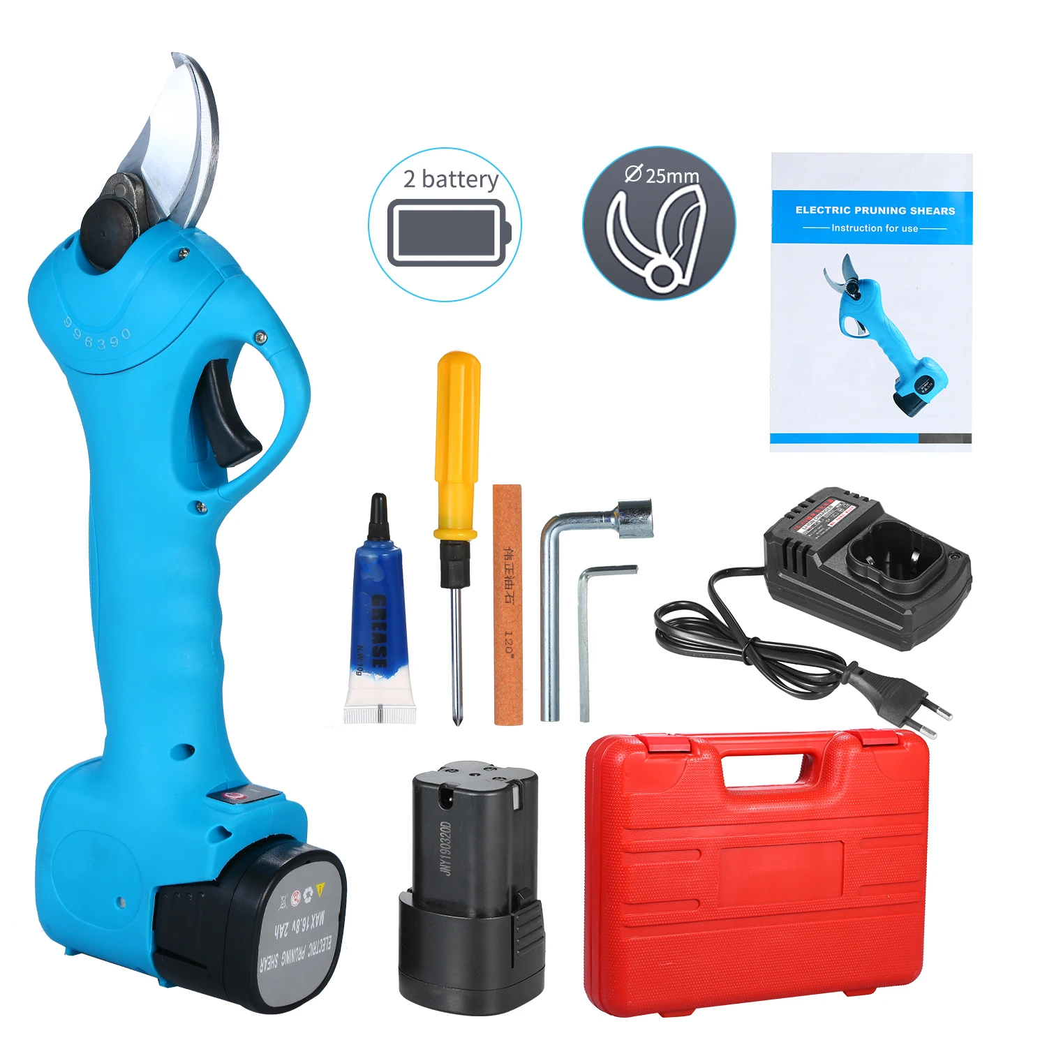16V Cordless Electric Pruning Shears with 2 Pack Backup Rechargeable Electric Pruning Scissors Tree Branch Pruner Garden Clipper
16V Cordless Electric Pruning Shears with 2 Pack Backup Rechargeable Electric Pruning Scissors Tree Branch Pruner Garden Clipper