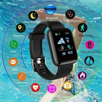 116PLUS Bluetooth Smart Watch 1.3inch TFT Color Screen IP67 Waterproof Sport Heart Rate Monitor Fitness Color Screen Activity Tr
116PLUS Bluetooth Smart Watch 1.3inch TFT Color Screen IP67 Waterproof Sport Heart Rate Monitor Fitness Color Screen Activity Tr