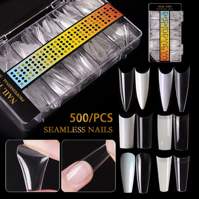 500tips/box Transparent Natural False Nail Tips C Curve Full/Half Cover French Acrylic Fake Nails DIY UV Designs Manicure Tools
500tips/box Transparent Natural False Nail Tips C Curve Full/Half Cover French Acrylic Fake Nails DIY UV Designs Manicure Tools
