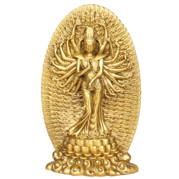 LAOJUNLU Pure Copper Avalokitesvara Sitting A Thousand Hands Guanyin Backlit Scriptures Thousand Hands Guanyin Ornaments Bronze 
LAOJUNLU Pure Copper Avalokitesvara Sitting A Thousand Hands Guanyin Backlit Scriptures Thousand Hands Guanyin Ornaments Bronze