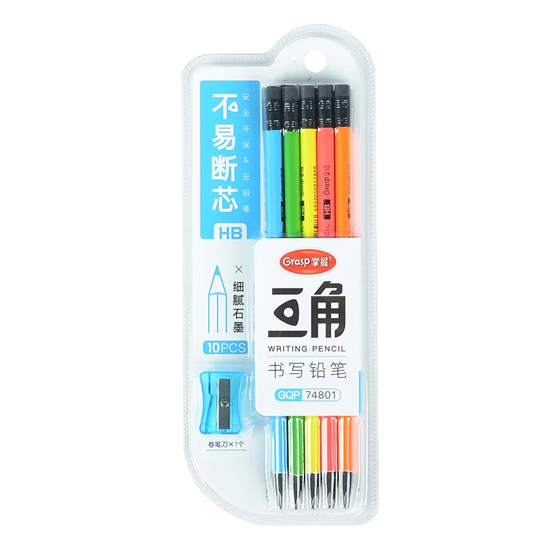 10 Pcs Colorful Triangle Pen Holder Wooden HB Pencils for Student Writing Drawing Corrective Posture Pencil School Stationery
10 Pcs Colorful Triangle Pen Holder Wooden HB Pencils for Student Writing Drawing Corrective Posture Pencil School Stationery