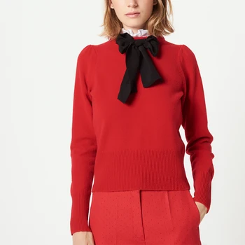 new autumn winter 2018 women fashion Bow sweater with collaret 
new autumn winter 2018 women fashion Bow sweater with collaret