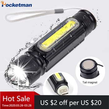 Accept Dropshiping Built-in Battery LED Flashlight USB Rechargeable T6 Torch Side COB Light Linterna Tail Magnet Work Light Z60
Accept Dropshiping Built-in Battery LED Flashlight USB Rechargeable T6 Torch Side COB Light Linterna Tail Magnet Work Light Z60