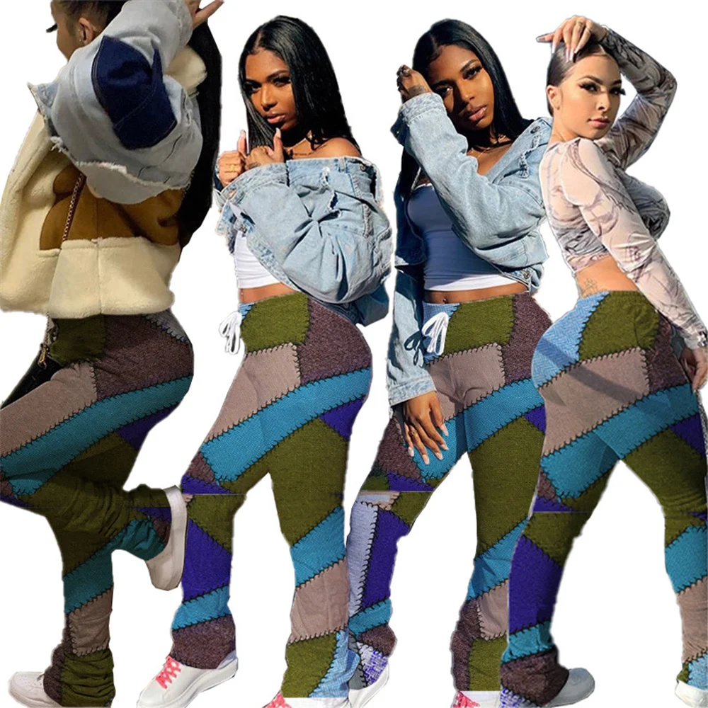 Patchwork Womens Flare Sweatpants Drawstring Colorful Long Pants for Women Casual Ladies Trousers
Patchwork Womens Flare Sweatpants Drawstring Colorful Long Pants for Women Casual Ladies Trousers