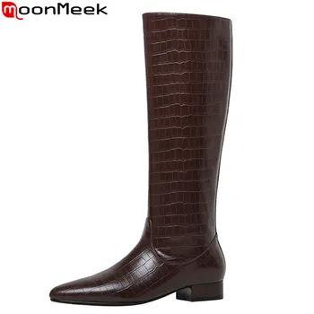 MoonMeek 2021 new arrival knee high boots low heel pointed toe autumn winter boots high quality 3 colors women boots
MoonMeek 2021 new arrival knee high boots low heel pointed toe autumn winter boots high quality 3 colors women boots
