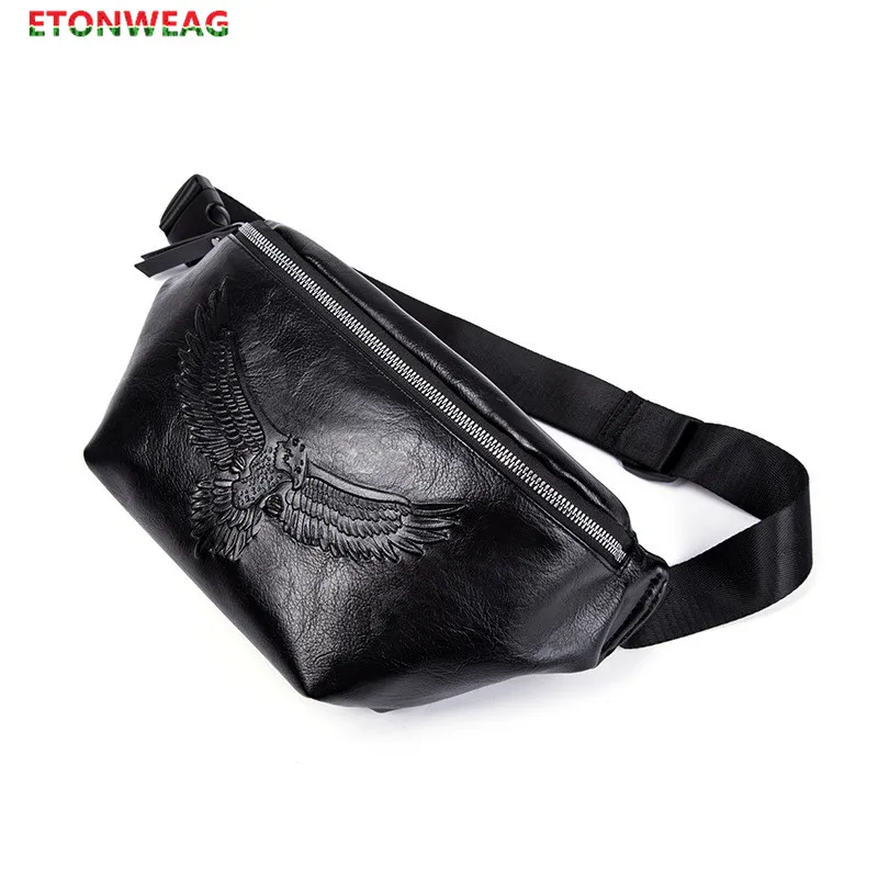 Фото 2021 модная мужская нагрудная сумка с тиснением орла сумки через плечо из