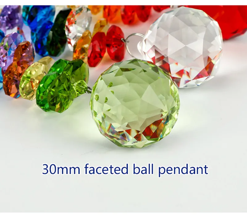 Description Picture 5 of itemCrystal Prism Suncatcher 3cm Faceted Ball Chandelier Part Rainbow Maker Window Hanging Ornament Home Garden Wedding Decor Crafts