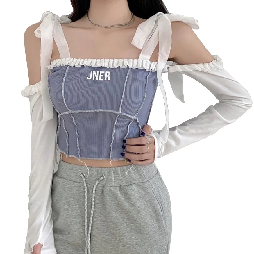 AlphaGym Women's T-Shirts Slash Neck Patchwork NightClub Sexy Navel Exposed Casual Long-sleeved T-shirts Tops
AlphaGym Women's T-Shirts Slash Neck Patchwork NightClub Sexy Navel Exposed Casual Long-sleeved T-shirts Tops