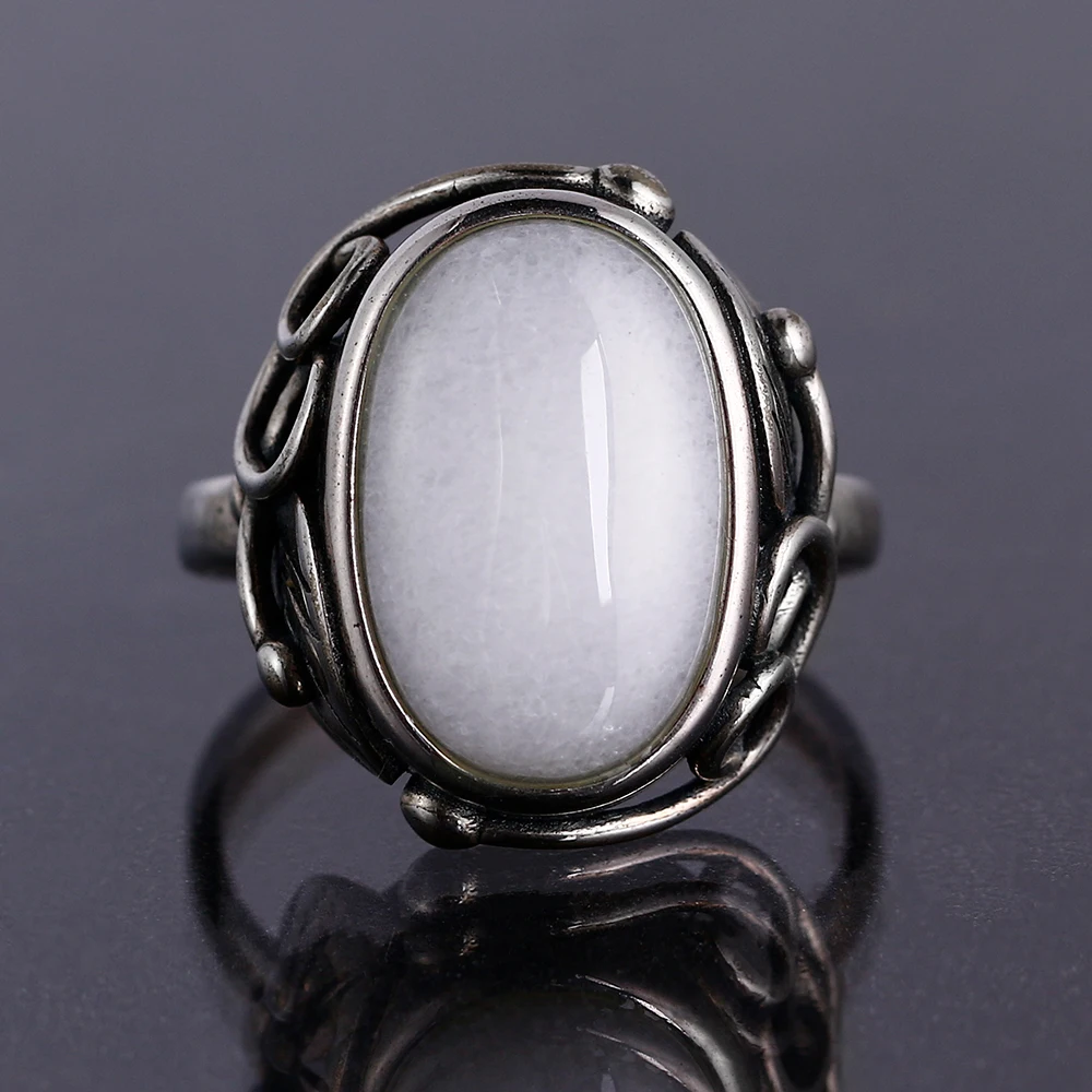 925 пробы серебряное кольцо натуральный Лазурит белый халцедон лунный камень