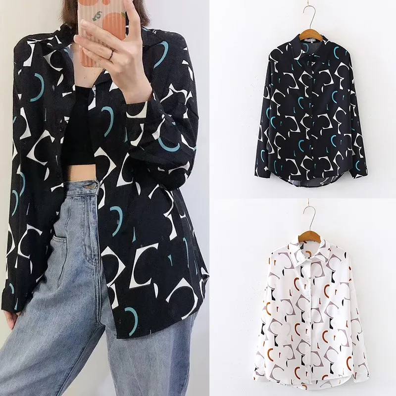 Two-style Fashion Vintage Print Shirt for Women Personality Loose Temperament Long Sleeve Blouse
Two-style Fashion Vintage Print Shirt for Women Personality Loose Temperament Long Sleeve Blouse