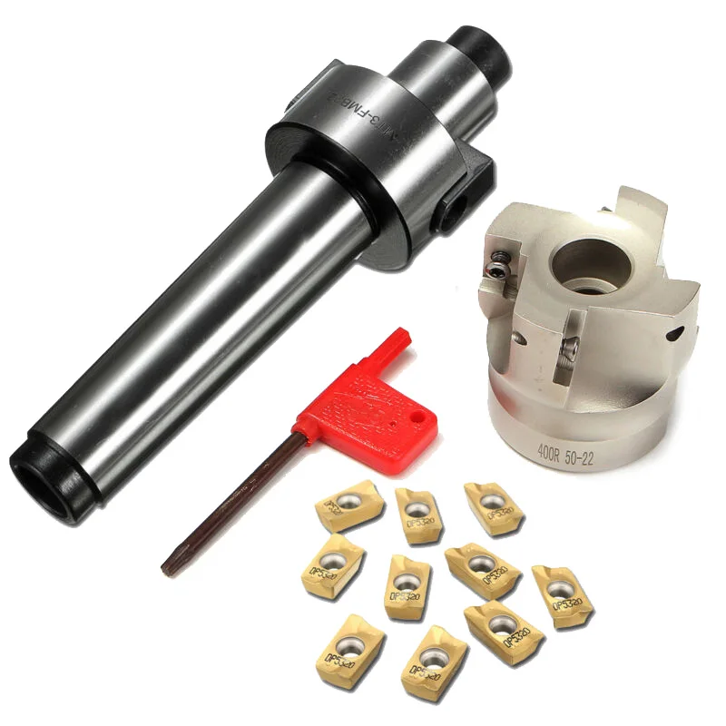 MT3 Straight Shank Arbor + 400R Face End Mill Cutter + 10x Carbide Insert 
MT3 Straight Shank Arbor + 400R Face End Mill Cutter + 10x Carbide Insert