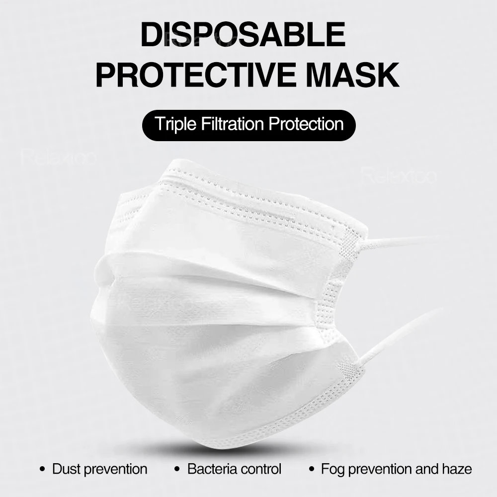 50 20 10 Pcs 3 Layer Protective Masks Influenza Bacterial Protection Anti virus Safety Protect Face Mouth Mask