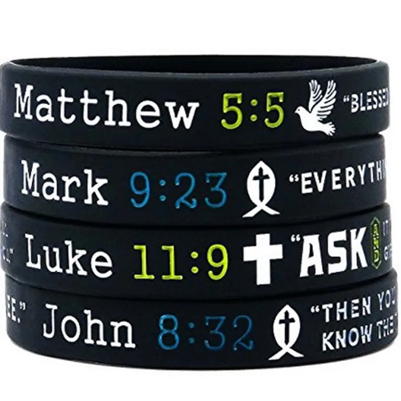 1PCS Testament Bible Scripture Verses JESUS CHRISTIAN Four Gospels MATTHEW MARK LUKE JOHN sport silicone bracelet wristband
1PCS Testament Bible Scripture Verses JESUS CHRISTIAN Four Gospels MATTHEW MARK LUKE JOHN sport silicone bracelet wristband