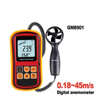 Proxact Handheld LCD GM8901 Anemometer Wind Speed Gauge Temperature Measure Digital Meter 45 m/s Thermometer
Proxact Handheld LCD GM8901 Anemometer Wind Speed Gauge Temperature Measure Digital Meter 45 m/s Thermometer