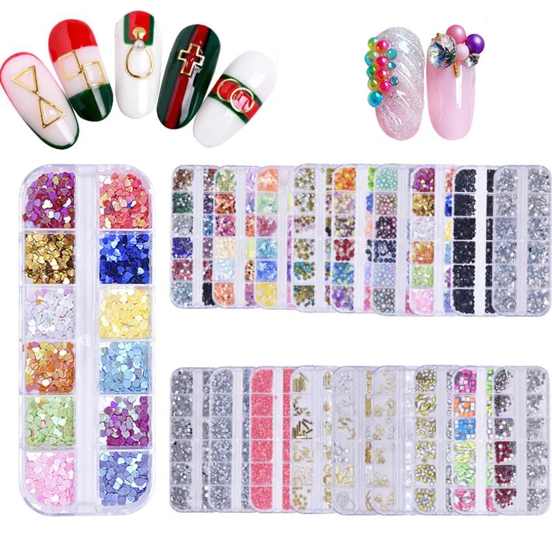 Nail Art Decorations Multi-size Rhinestones One Box 12 Cases for Nails Accessories Colorful Nail DIY Design
Nail Art Decorations Multi-size Rhinestones One Box 12 Cases for Nails Accessories Colorful Nail DIY Design