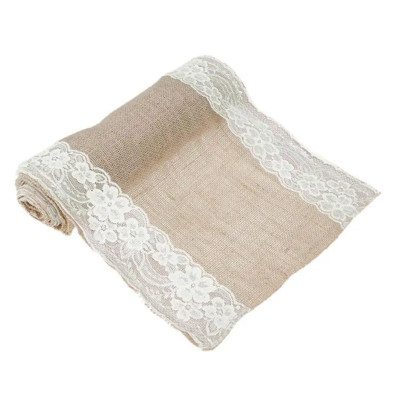 Vintage Burlap Lace HessianJute Linen Table Runner Natural Jute Country Dinning Room Restaurant Table Party Wedding Decor
Vintage Burlap Lace HessianJute Linen Table Runner Natural Jute Country Dinning Room Restaurant Table Party Wedding Decor