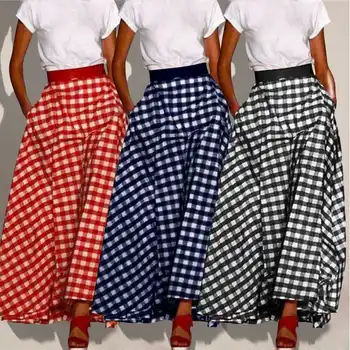 Women Skirts 2020 VONDA Summer Elastic Waist Plaid Printed Skirts Plus Size Bohemian Party Bottoms Loose Elegant Retro Skirts
Women Skirts 2020 VONDA Summer Elastic Waist Plaid Printed Skirts Plus Size Bohemian Party Bottoms Loose Elegant Retro Skirts