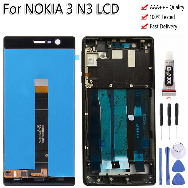 Original Display For Nokia 3 LCD Touch Screen 5.0" Digitizer Assembly Replacement Free Tools For Nokia 3 LCD Middle Frame
Original Display For Nokia 3 LCD Touch Screen 5.0" Digitizer Assembly Replacement Free Tools For Nokia 3 LCD Middle Frame